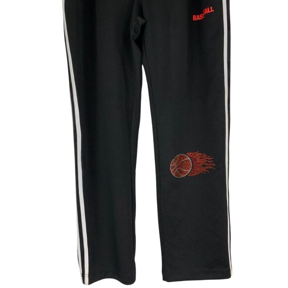 Basketball Skateboards Black Side White Striped Elastic waist Sweatpants Size L - Picture 2 of 7